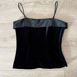 VTG Alex Evenings Velvet Tank Top Satin Trim‎ y2k Vampire Grunge Whimsigoth